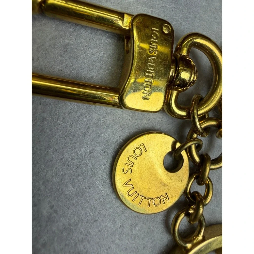 Louis Vuitton Circle Bag Charm Key Ring OS Gold Tone LV Circle M68000 Keychain